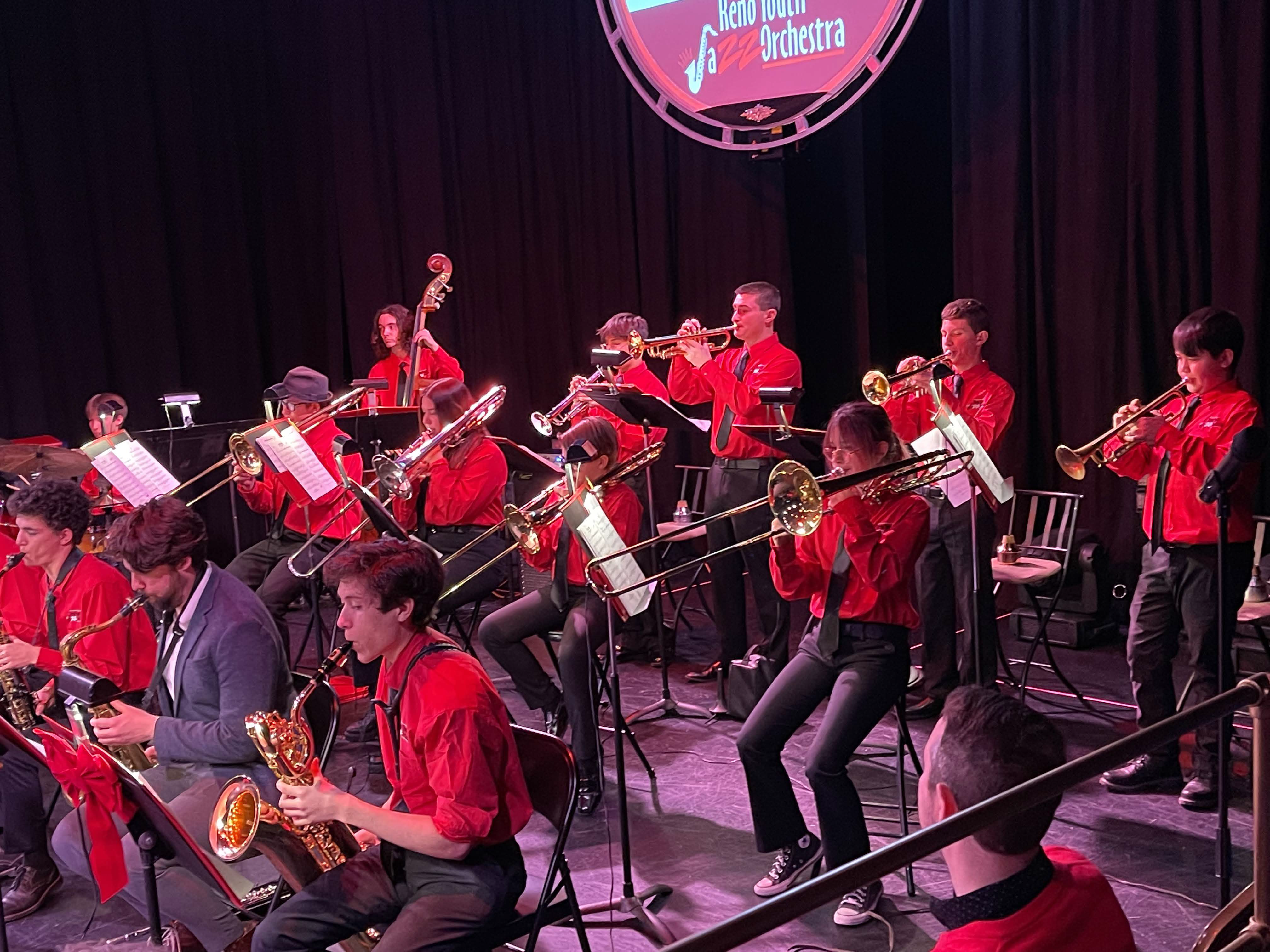 Reno Youth Jazz Orchestra performing on stage